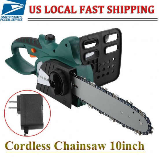 Electric Cordless Chainsaw 10inch Chain Saw Garden Tools 18V Lithium-ion Battery