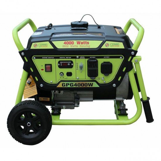 Green-Power America Generator Pro Series GPG4000W delivers 4000 watts of starting power and 3300 watt of continious power.