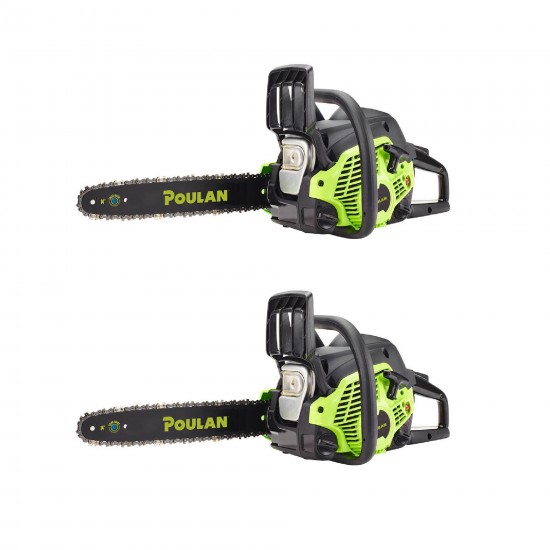 Poulan 14" Steel Bar 33CC Chain Saw 2 Cycle (Certified Refurbished) (2 Pack)