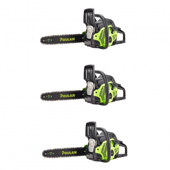 Poulan 14" Steel Bar 33CC Chain Saw 2 Cycle (Certified Refurbished) (3 Pack)