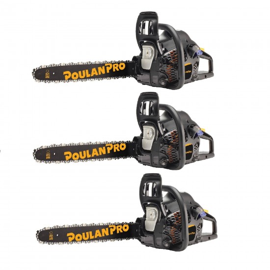 Poulan Pro 18" Bar 2 Cycle Powered Chainsaw (Certified Refurbished) (3 Pack)