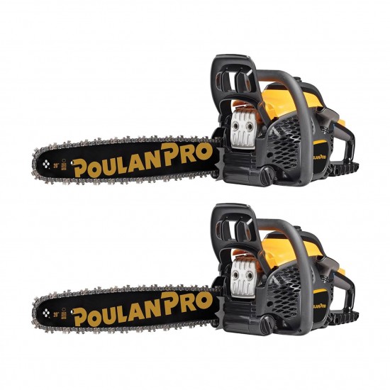 Poulan Pro 20" Bar 50cc 2 Cycle Chainsaw (Certified Refurbished) (2 Pack)