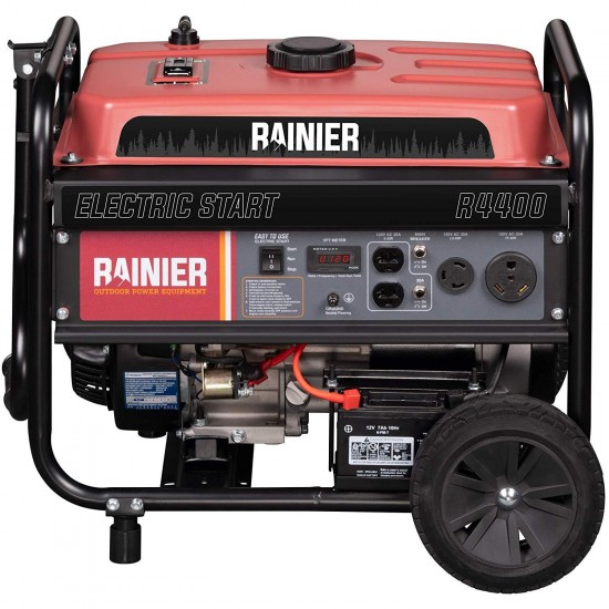 Rainier R4400 Portable Generator with Electric Start - 4400 Peak Watts & 3600 Rated Watts - Powered - CARB Compliant