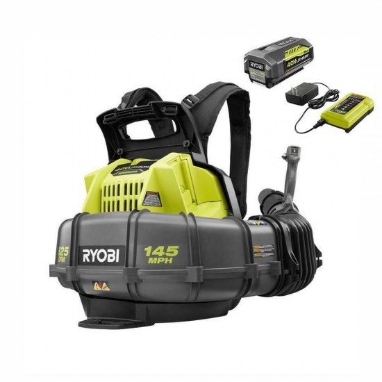 Ryobi 40V Lithium-ion Cordless Backpack Blower 145 MPH 625 CFM Battery Charger