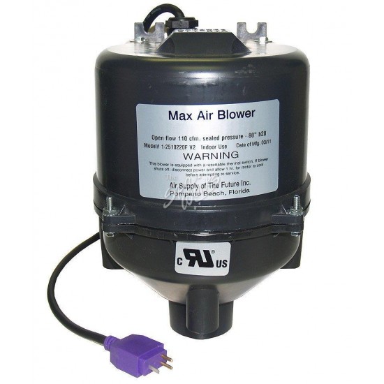 Vita Spa Max Air Blower, 1 Hp, 240/60Hz, 2.4 Amps, With 4 Pin Amp Plug. VIT430109 -